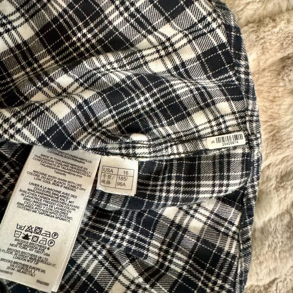 Brooks Brothers Tartan Button Up Shirt Girl's 16 Preppy Dark Academia Schoolcore - Picture 10 of 12